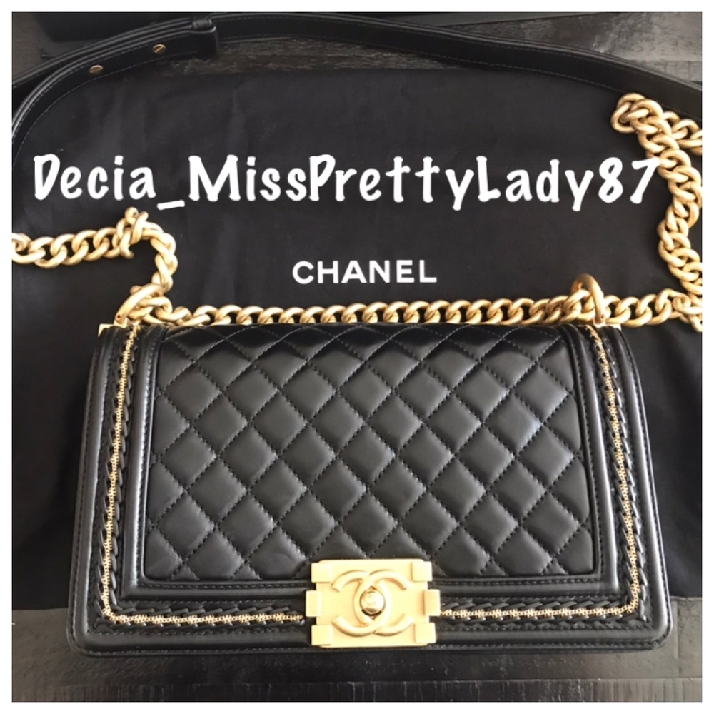 CHANEL Black and Gold Crossbody Bag